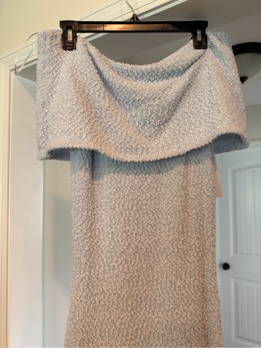 Worth Collective Brit Maxi Dress Bump Friendly Off-Shoulder Knit Sweater Dress